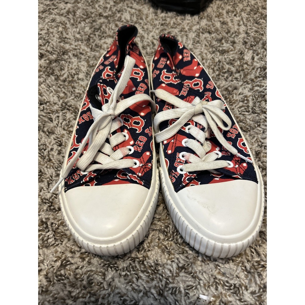 FOCO Boston Red Sox FOCO Sz 9 Tennis Shoes Blue/Red/White Cap Toe Lace Up Sneakr